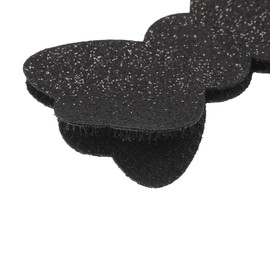 6Pcs Black Bow Magic Hair Pad Hair Sticker Clips Glitter Sequins Bang Fixed Seamless Magic Paste Fringe Hair Bang Patch Hair Bang Accessories For Hair Styling Hair Accessories Hair Care
