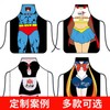 A784 Creative Personality Funny Waterproof Cartoon Apron for Couples - Kitchen & Household Adult (Various Designs) Size/Hulk 10ea