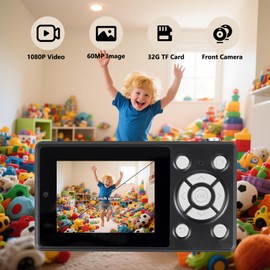 yuBiuBiu Digital Camera for Kids – 8X Digital Zoom, FHD 1080P Video, 2.8” Screen, Anti-Shake & Slip-Resistant Design – Compact Point and Shoot Camera for Girls, Boys, Teens(Black)