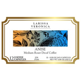 Anise Medium Roast Decaf Coffee (Single Serve K-Cup Pods) (Gourmet, Naturally Flavored, Whole Coffee Beans) (12 pods, ZIN: 571161)