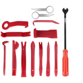 Abiyou Pack of 19 Car Disassembly Tools, Automotive Repair Tool, Trim Removal Kit, Removal Repair Tools, Car Trim Wedges Set, for Dashboard, Door Panels (Red)