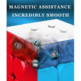 TWSTYFAL Magnetic Speed Cube, 3x3x3 Magic Cube Stickerless with Stand & Screwdriver, 3D Puzzles Fidget Toys for Travel Games Holiday Birthday Gifts, Magic Fast Smooth Easy Turning（Upgraded Version）