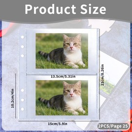 "Photocard Binder – 50 Double-Sided Pages for 3.5x5" Photos, Holds 200 Photos, 6-Hole A5 Binder Compatible, Clear & Durable PVC-Free, Waterproof, Dustproof"