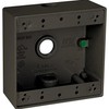 2-Gang Weatherproof Box, Three 3/4 in. Outlets, Bronze