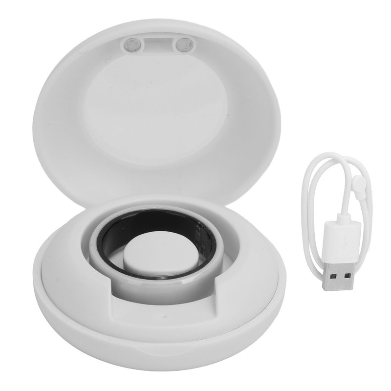 Smart Ring White BT IP68 Waterproof Rechargeable Pedometer Sleep Tracking