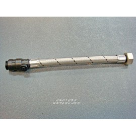 AK Flexible TAP Connector 15MM PUSHFIT + ISOLATING Valve X 1/2" X 500MM Length