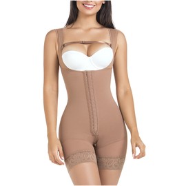 MARIAE FAJAS FQ105 Women Post Surgery Lipo Compression Garment Butt Lifter Tummy Control Shapewear Fajas Postquirurgica Reductoras y Moldeadoras Mocha XL
