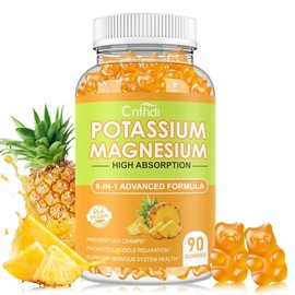 Magnesium Potassium Supplement Gummies - New Formula Calm Magnesium Glycinate Gummies & Potassium Citrate
