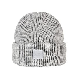 Urban Classics Unisex Knitted Hat for Men and Women, Knitted Wool Beanie, Classic Fisherman Beanie with Logo Patch, Available in Many Colours, One Size, Heathergrey