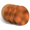4 Set - Copper Effect Round Coasters - Metal Bronze
