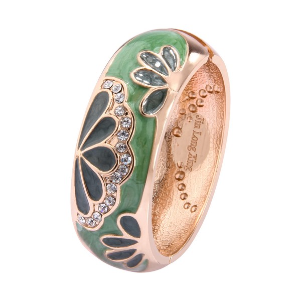 Green Enamel Bangle For Women, Handmade Bracelet For Lady Gi-ft,