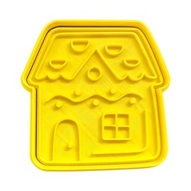 The Cookie Cutter Hub Lebkuchenhaus #2 Ausstechform und passender Präger für Plätzchen Kekse Ton Backen Dekoration