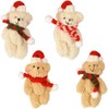 4Pcs Plush Bear Christmas Tree Pendants Soft Mini Bear Doll