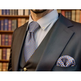 S&W SHLAX&WING Men's Extra Long Necktie Set with Pocket Square 160cm XL Assorted, A68-XH