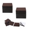 uxcell 16pcs Furniture Pads Square 3/4" Self-stick Non-slip Anti-scratch Felt