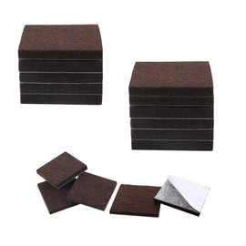 uxcell 16pcs Furniture Pads Square 3/4" Self-stick Non-slip Anti-scratch Felt Pads Floors Feet Protector Dark Brown