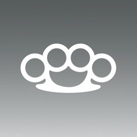 (2x) Brass Knuckles - White - Sticker - Decal - Die Cut