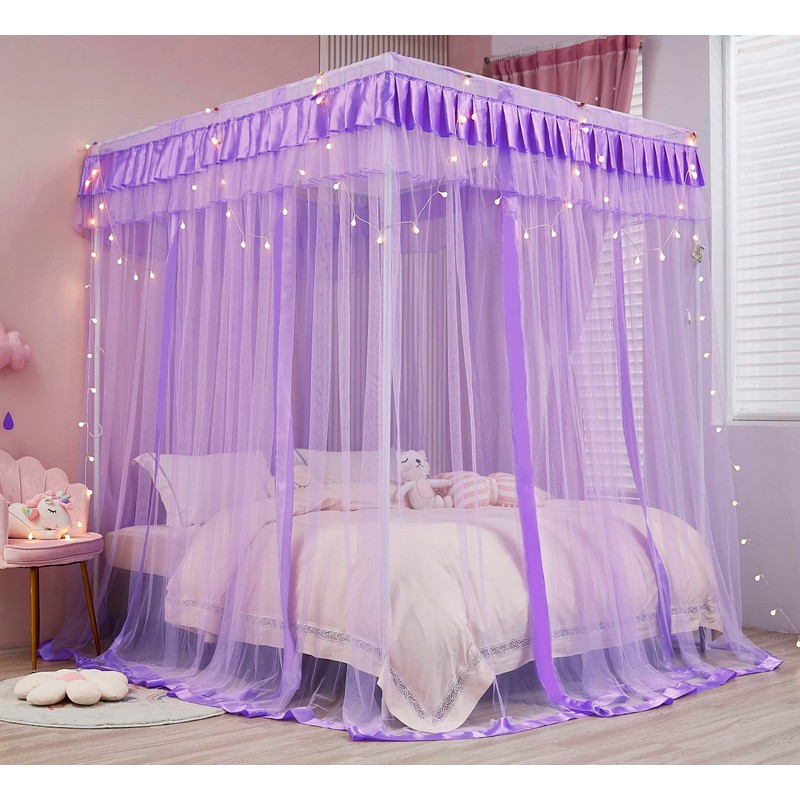 Mengersi Bed Canopy for Girls,Canopy Bed Curtains Canopy for Bed