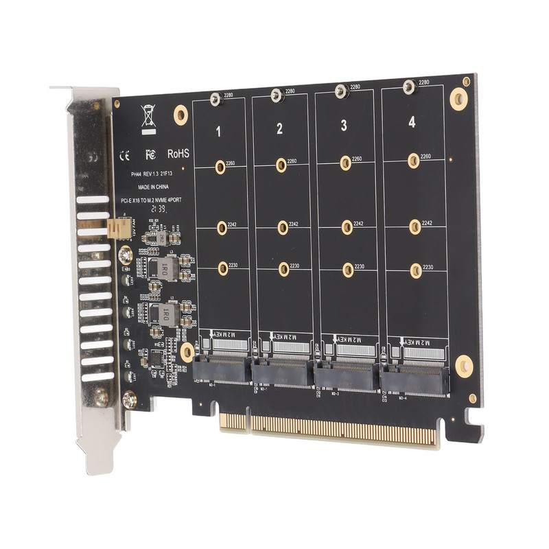 Adapter Card NVME M.2 to PCIE X16 4 Ports 32Gbps