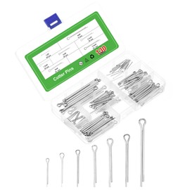 sourcing map 130Pcs 7 Sizes 304 Stainless Steel Cotter Pin Split Pin Assortment Kit, Split Cotter Fastener Clips for Household Appliances, Sports Equipment, Car Mechanics Repair (Silver)