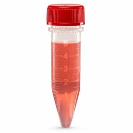 Globe Scientific 111580 Diamond Midi Centrifuge Tube with Red Screw Cap Packed Separately, Non-Sterile, 5ml Capacity, Pack of 500