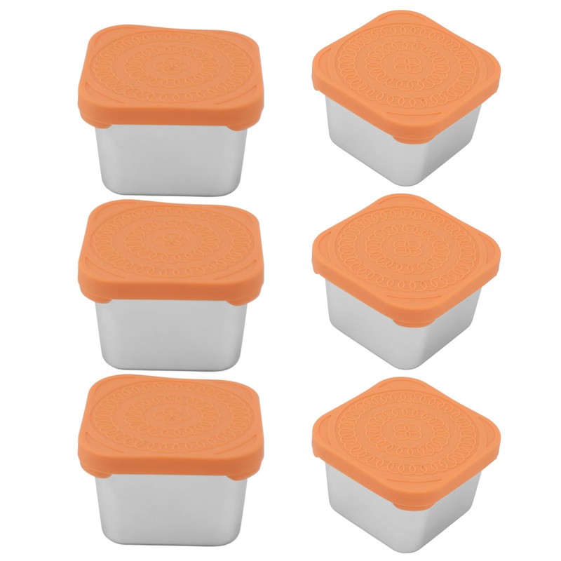 6pcs Sauce Cup 304 Stainless Steel Sealed Leakproof Salad Dressing