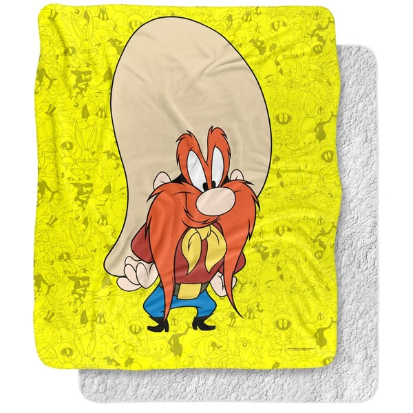 Looney Tunes Blanket, 50"x60", Yosemite Sam Character Sherpa Back Super