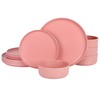 Gibson Home Canyon Crest Stackable Matte Melamine Set - Rose