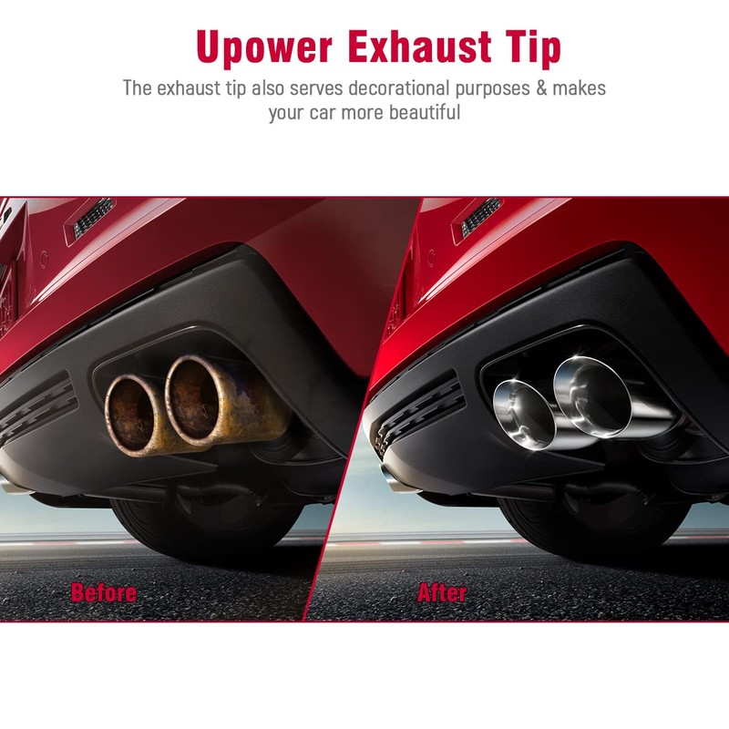 Upower 2.5 Inch Inlet 3.5" Outlet 9.5" Overall Length Polished