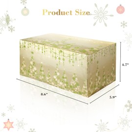 Linelglobal Christmas Gift Box with Lid for Kid Women Men 8.6" - Gold Green