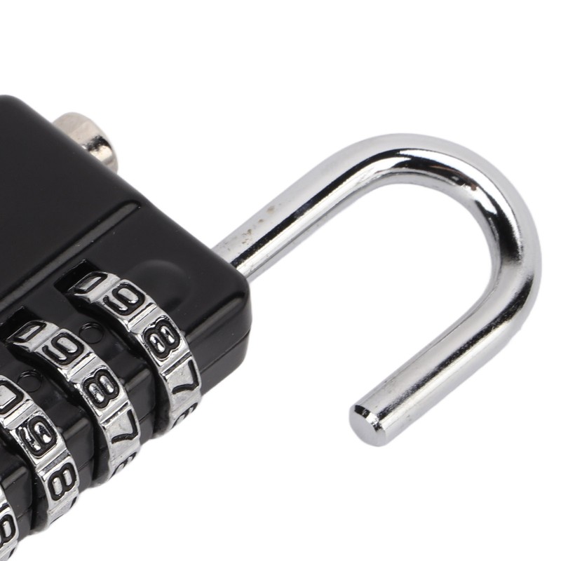 Gym Bag Locker Padlock 4 Digit Combination Zinc Alloy Black