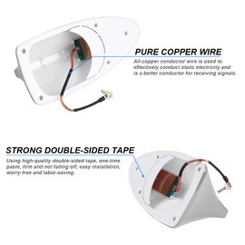 Shark Fin Aerial Antenna for Car Roof, Automotive Top Roof AM/FM Radio Signal Base Cover, Vehicle Shark Fin Shape Decor with Adhesive Tape, Car Accessories Universal for Trucks, SUV, Van (Silver)