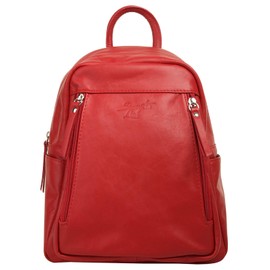 Samantha Look Women's Genuine Leather Backpack | | 019574, red