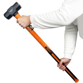 WeDo Sledge Hammer 16 lb(256oz) with Fiberglass Handles, High Carbon Steel Hammer, Shock Resistant, Non-Slip Handle, Die-forged, Strong Torque, Durable WD678-16NN