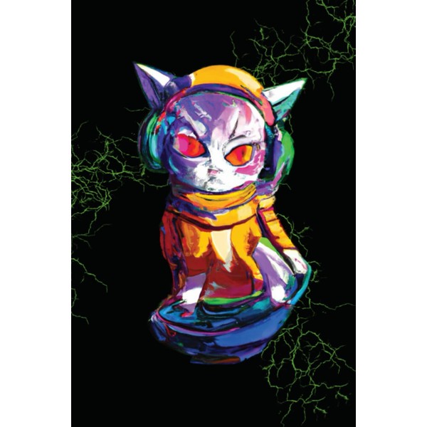 Notebook Cat with green lightning: with table of contents plus