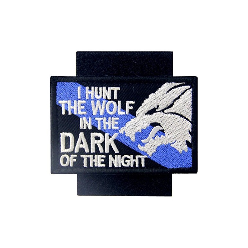 Tactical Patch I Hunt The Wolf Embroidered Sheepdog Applique Army