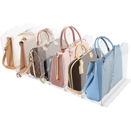 2 Pack Purse Organizer For Closet,Handbag organizer, Acrylic Transparent Purse Storage,Adjustable Purse Storage Organizer Suitable For Bookshelf Dividers,Bedroom Wardrobes,Offices,Storage racks