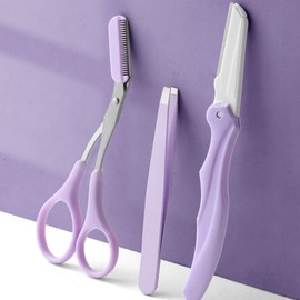 UR 482 Eyebrow Grooming & Shaping 3-Piece Set for Fine Hair Purple 2ea