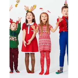 Boao 3 Pairs Christmas Tights Girls Christmas Striped Tights Mid Rise Leggings Cosplay Costume Stockings Kids Party Favors(Style 2)