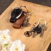 com-four® Metal Keyring with Carabiner and Shopping Trolley Token with