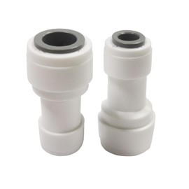 2Pack 3/8”x1/4” Push Fit Fittings Quick Connect Straight Connector with 1/4” RO Tube & 3/8” RO Tube for Water Filtration, Reverse Osmosis and Plumbing Systems