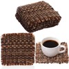 Set of 10 Fabric Drink Coasters, Handcrafted Cotton Woven Coasters
