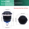 Twidec/19mm Waterproof Black Metal Shell Momentary Raised Top Push Button