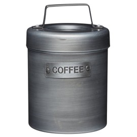 KitchenCraft Industrial Kitchen Vintage-Style Metal Coffee Canister, 1 L (1.75 pts), Grey