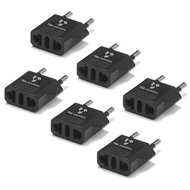 United States to Saint Barthelemy/St Barts Travel Power Adapter to Connect North American Electrical Plugs to Barthelemois outlets for Phones, Tablets, eReaders, and More (6-Pack, Black)