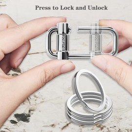 BuitBoll Key Chain, Heavy Duty Lock Key Ring Keychain Clip Key Holder Organizer for Home Car Keys Women Men (Silver)