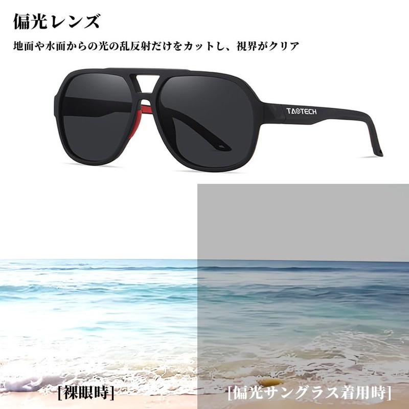 TaoTech Polarized Sunglasses, Retro Frame, Mat, UV400 Ultraviolet Rays, Reflected