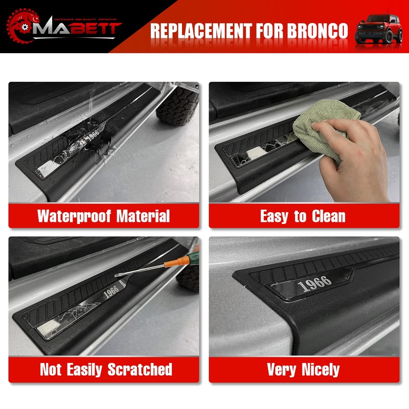 Mabett Door Edge Guards for Ford Bronco Accessories 2021 2022