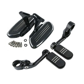 SLMOTO Passenger Footboard Floorboard Bracket Kit & 1.25" Foot Pegs for Harley Streamliner Style Touring Road Street Glide 1993-2023