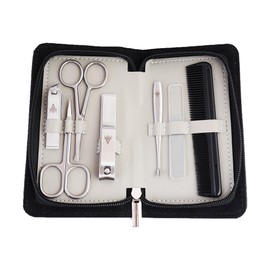 Masonic Men’s Manicure 7 Pieces Set Premium Nail Care Kit with Files, Cuticle Remover, Professional Grade Tools for Perfect At-Home Grooming Stylish & Portable, Ideal for Men's Luxurious Travel Case